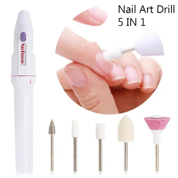 5 1. Professionaalne Elektriline Nail Drill Kit Aku Maniküür Pediküür Lihvimine Poleerimine Nail Art Lihvimine Faili Pen Machine Tools