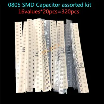 SMD 0805 Kondensaator-ja lauatarvete komplekt ,16values*20pcs=320pcs 10PF-22UF Proovi kit