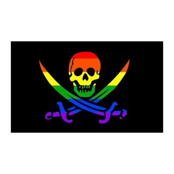 PIRAAT 90X150cm LGBT-Vikerkaar Gay skelett jolly roger lipu Topelt Õmmeldud koos kaitserõngad banner flag Kaunistamiseks