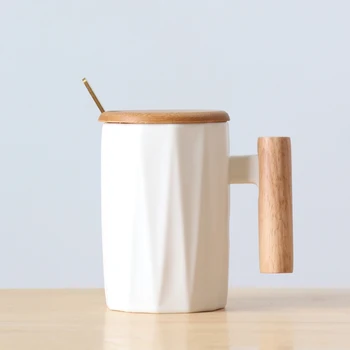 Puidust käepide keraamiline kohvi kruus -, kirjandus-teacup Office Kohvi Piima Cup Nordic Small Värske Omanik Keraamiline Tass Drinkware kingitus 400ml