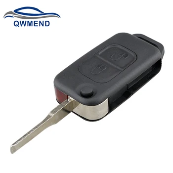 QWMEND jaoks Mercedes Key Shell 2 Nööpi Flip Remote Auto Võti Kest Mercedes Benz SLK E113 A C E S W168 W202 W203 HU64 Tera