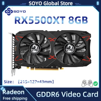 SOYO Radeon RX5500XT Graafika Kaardi 8GB GDDR6 128Bit 8Pin PClex8 4.0 Töölaua Hasartmängude Arvuti GPU täiesti Uus videokaart
