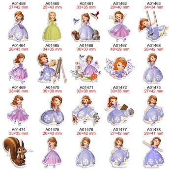 Koomiksitegelast Disney Princess Sofia Trükitud Kivi Ümber Flatback Planaarne Vaik Juuste Vibud Telefon Teenetemärgid